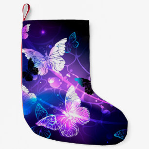 Background with Night Butterflies Small Christmas Stocking