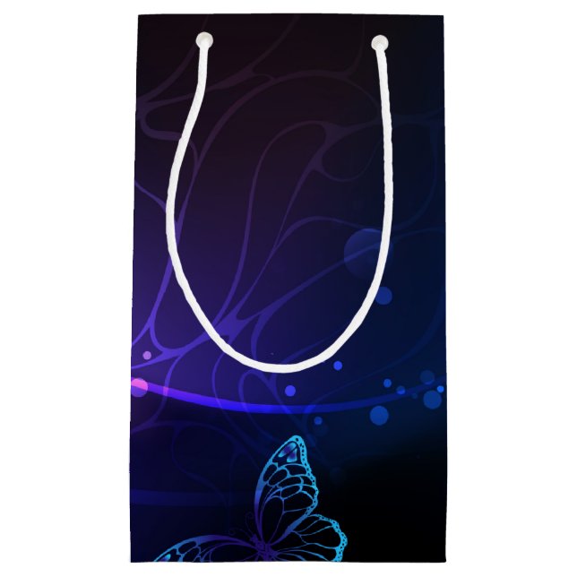 Background with Night Butterflies Small Gift Bag (Front)