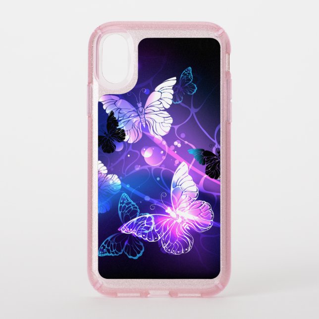 Background with Night Butterflies Speck iPhone XR Case (Front)