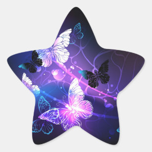 Blue and Purple Iridescent Butterfly Body Jewel Stickers Wicked Wings