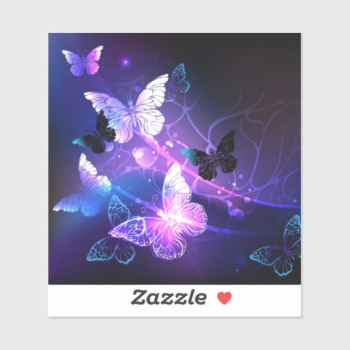 Background with Night Butterflies Sticker