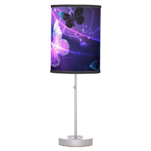 Background with Night Butterflies Table Lamp