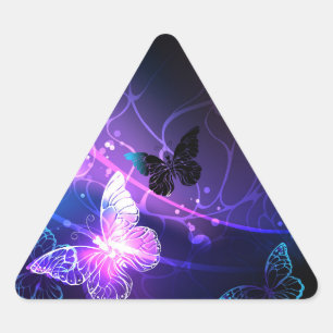 Background with Night Butterflies Triangle Sticker