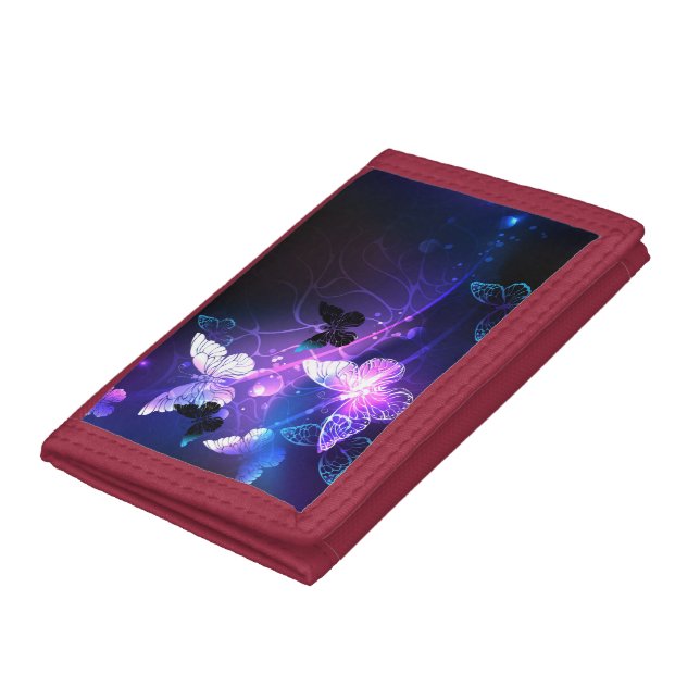 Background with Night Butterflies Trifold Wallet (Bottom)