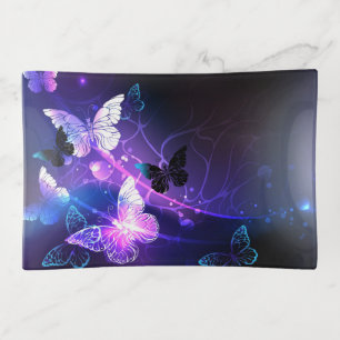 Background with Night Butterflies Trinket Tray