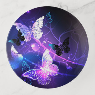 Background with Night Butterflies Trinket Tray