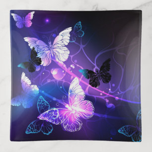 Background with Night Butterflies Trinket Tray