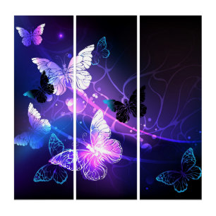 Background with Night Butterflies Triptych