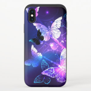 Background with Night Butterflies iPhone X Slider Case