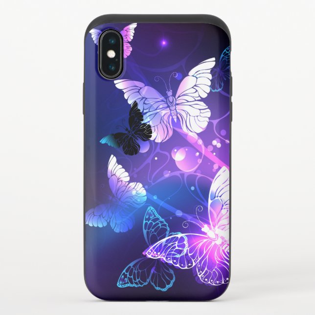 Background with Night Butterflies Uncommon iPhone Case (Back)