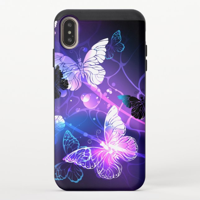 Background with Night Butterflies Uncommon iPhone Case (Back)