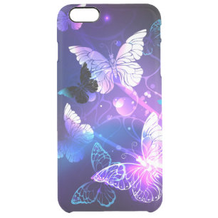 Background with Night Butterflies Clear iPhone 6 Plus Case