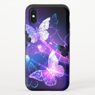 Background with Night Butterflies iPhone XS Slider Case