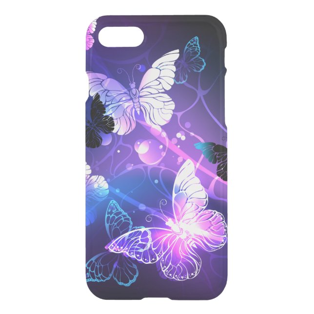 Background with Night Butterflies Uncommon iPhone Case (Back)