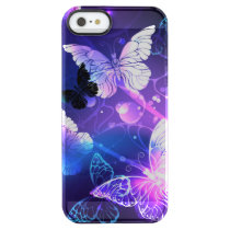 Background with Night Butterflies Clear iPhone SE/5/5s Case