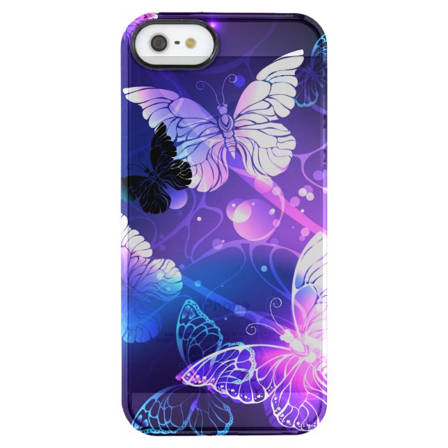 Background with Night Butterflies Uncommon iPhone Case (Back)