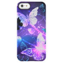 Background with Night Butterflies Permafrost iPhone SE/5/5s Case
