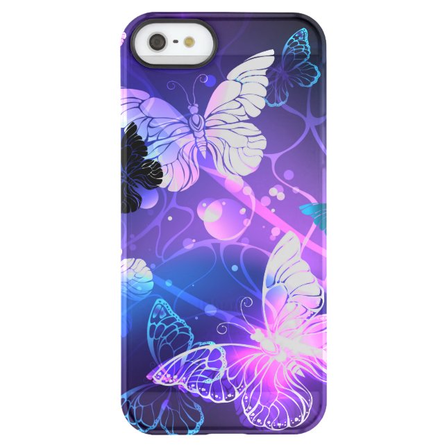 Background with Night Butterflies Uncommon iPhone Case (Back)