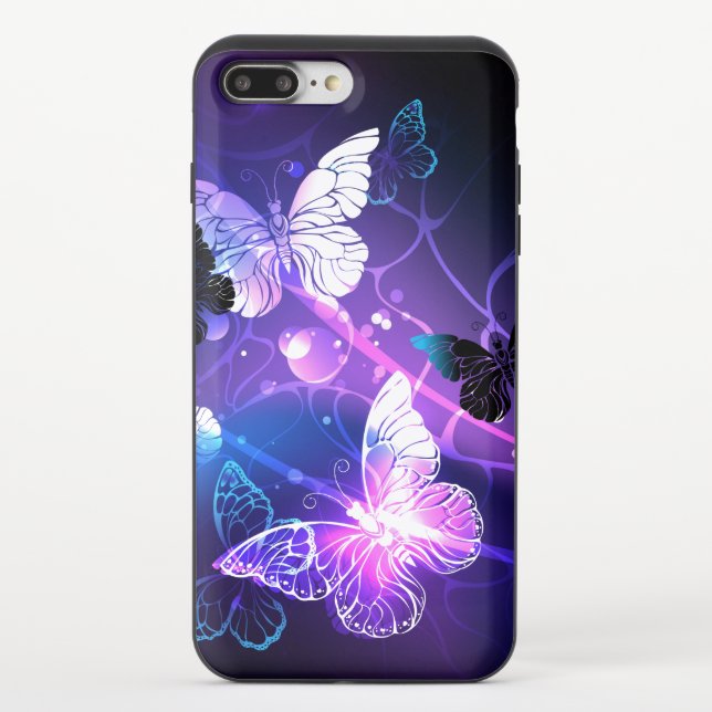 Background with Night Butterflies Uncommon iPhone Case (Back)