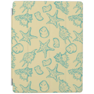 Background with shells. Hand drawn 2 iPad Smart Cover