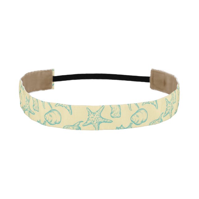 Background with shells. Hand drawn Athletic Headband (Front)