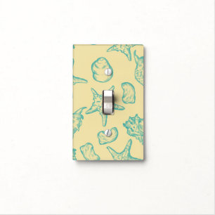 Background with shells. Hand drawn Light Switch Cover
