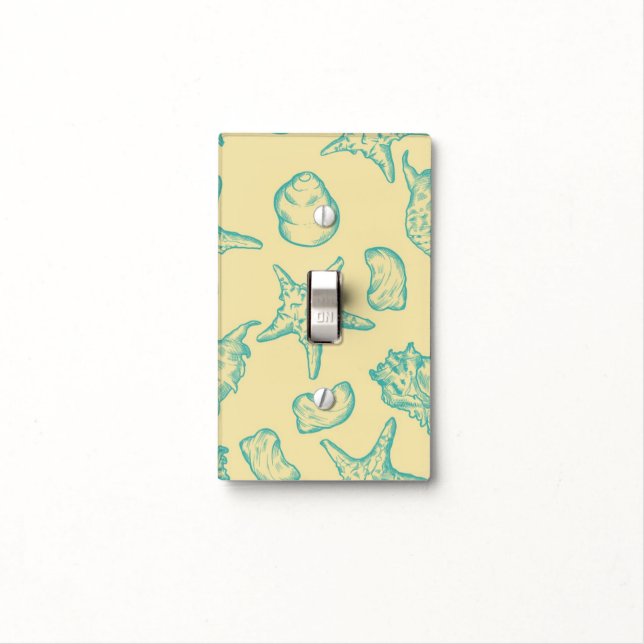 Background with shells. Hand drawn Light Switch Cover (In Situ)