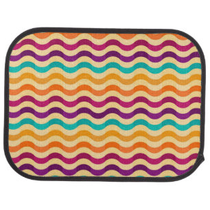 Background with stripes in retro 2 car floor mat
