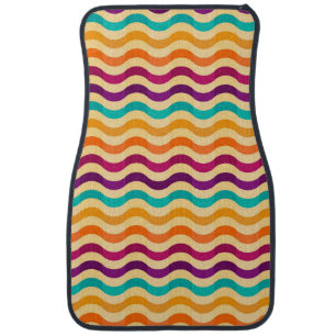 Background with stripes in retro 2 car mat