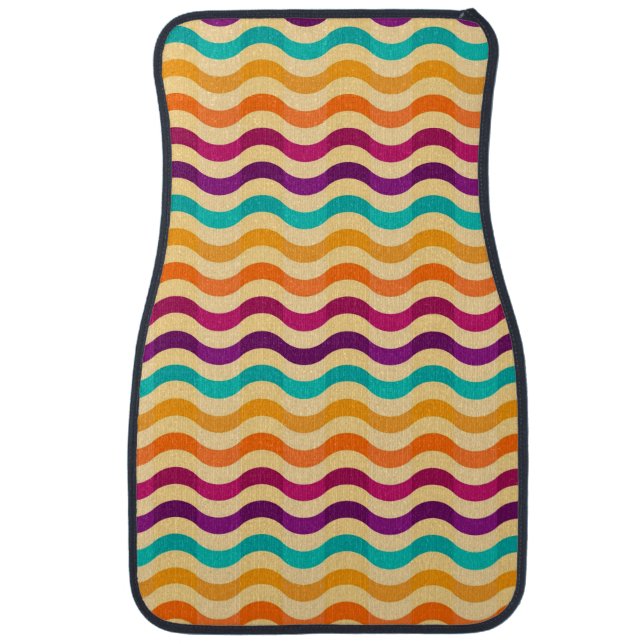 Background with stripes in retro 2 car mat (Front)