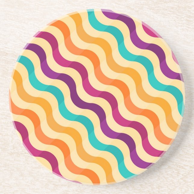 Background with stripes in retro 2 coaster (Front)
