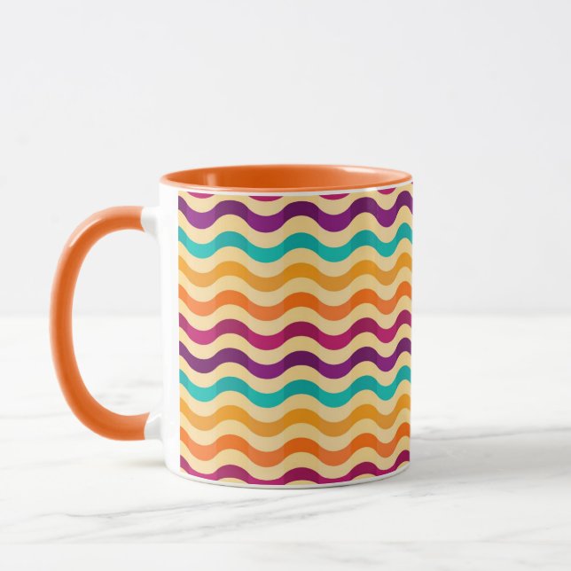 Background with stripes in retro 2 mug (Left)