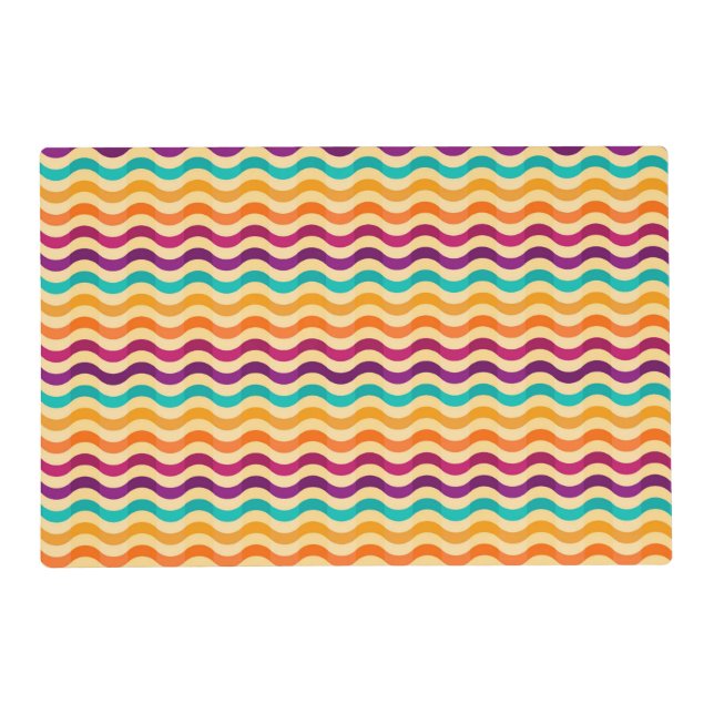 Background with stripes in retro 2 placemat (Front)