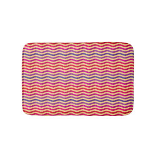 Background with stripes in retro 3 bathroom mat