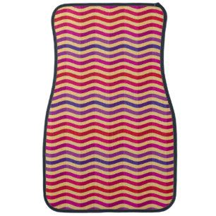 Background with stripes in retro 3 car floor mat