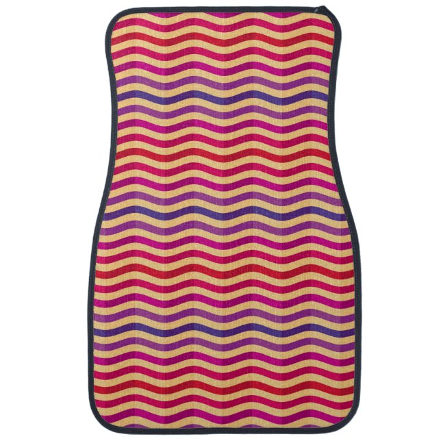 Background with stripes in retro 3 car floor mat (Front)