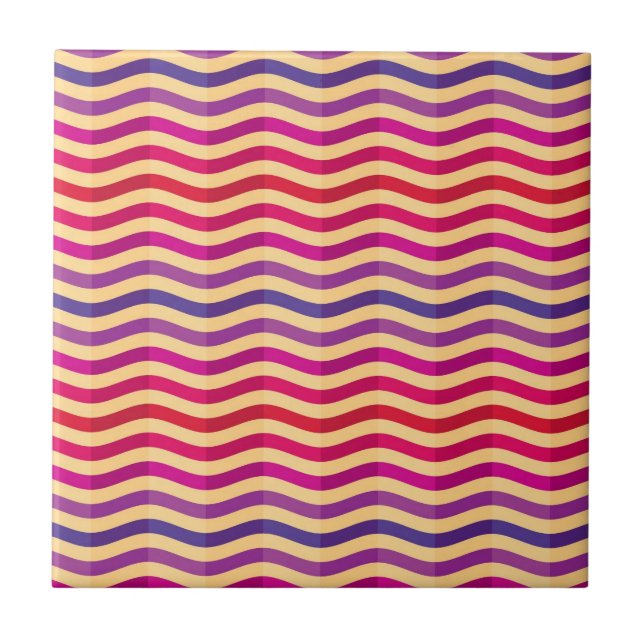 Background with stripes in retro 3 ceramic tile (Front)