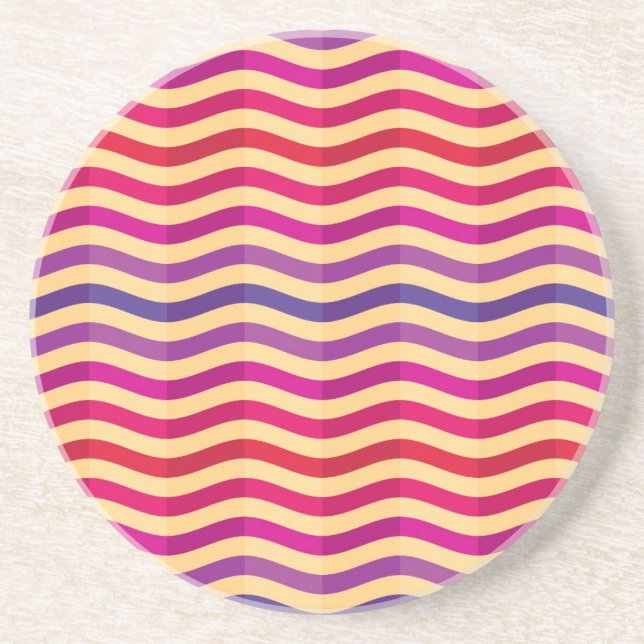 Background with stripes in retro 3 drink coaster (Front)