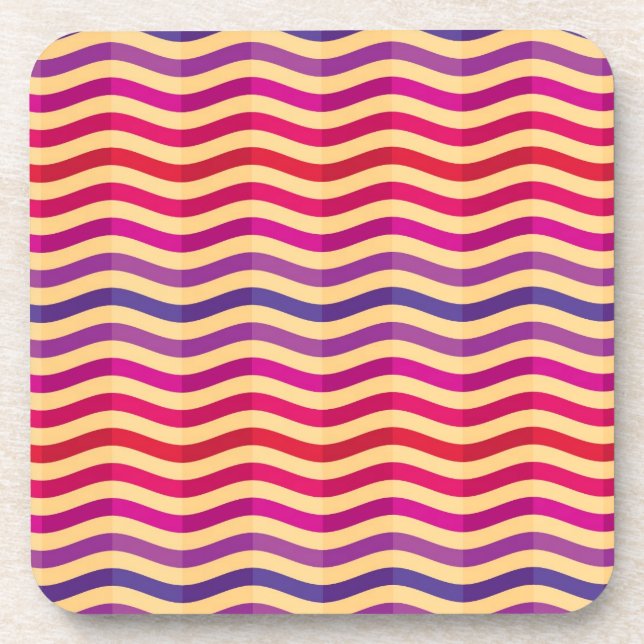 Background with stripes in retro 3 drink coaster (Front)