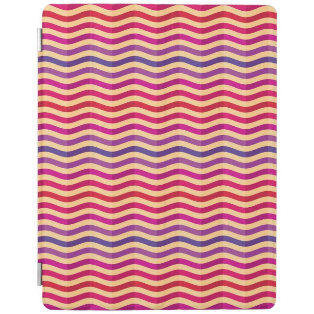 Background with stripes in retro 3 iPad smart cover (Front)