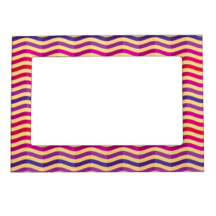 Background with stripes in retro 3 magnetic picture frame