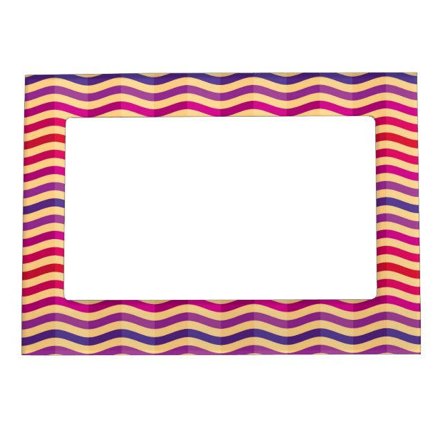 Background with stripes in retro 3 magnetic picture frame (Front)