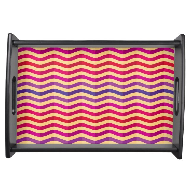 Background with stripes in retro 3 serving tray (Front)
