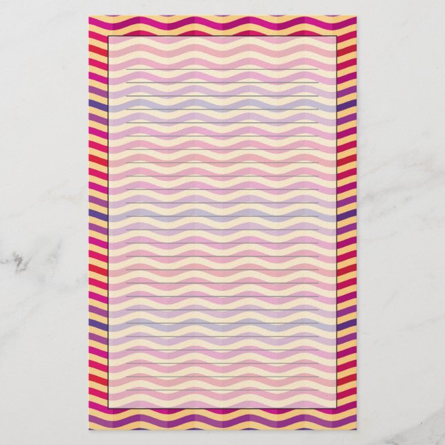 Background with stripes in retro 3 stationery (Front)
