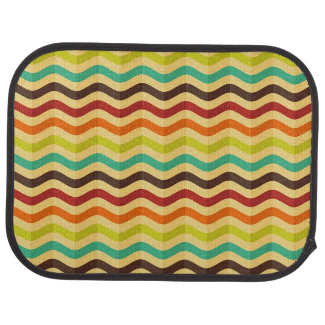 Background with stripes in retro 4 car mat (Rear)