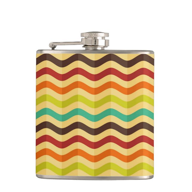 Background with stripes in retro 4 hip flask (Front)
