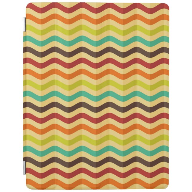 Background with stripes in retro 4 iPad smart cover (Front)