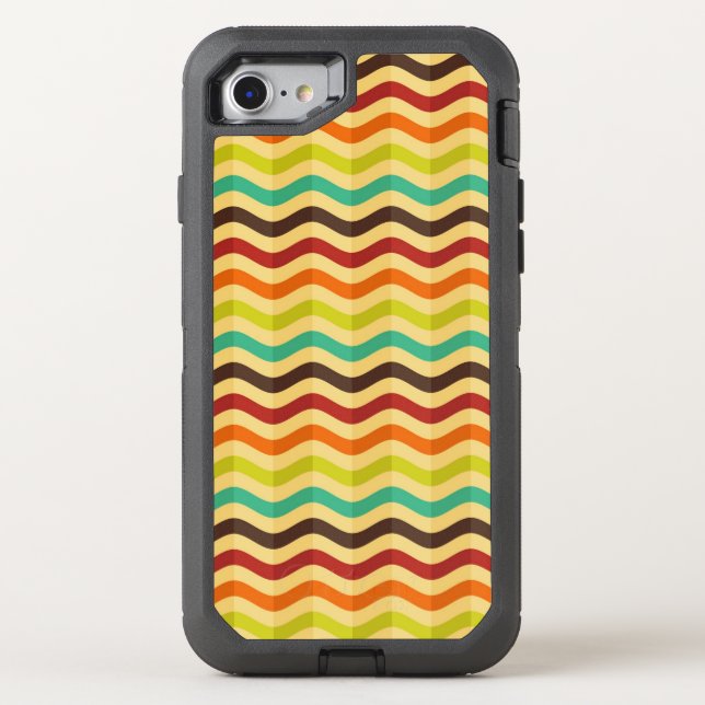 Background with stripes in retro 4 otterbox iPhone case (Back)