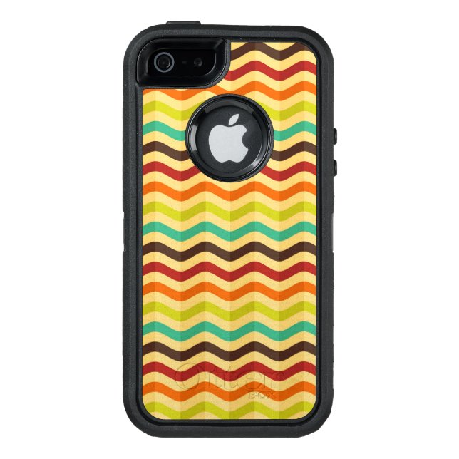 Background with stripes in retro 4 otterbox iPhone case (Back)