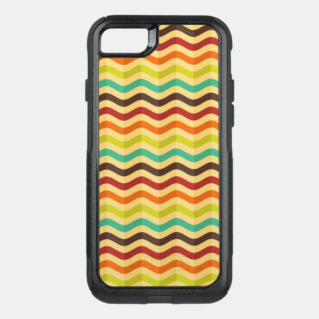 Background with stripes in retro 4 otterbox iPhone case (Back)